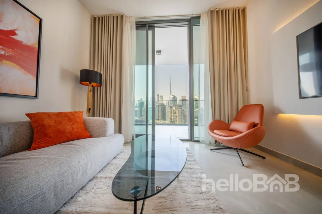 Appartement élégant d'une chambre | Piscine, cinéma et vue sur Burj Khalifa