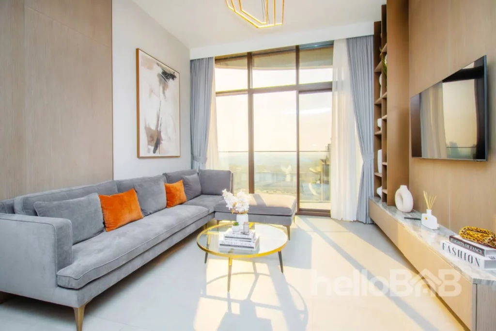 Appartement confortable 1 chambre à JVC Dubaï | Piscine, salle de sport et lit king-size